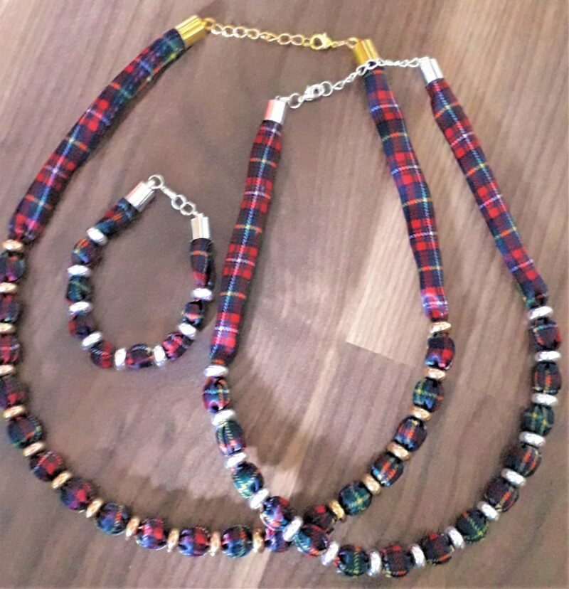Boyd Sateen Tartan Bracelet & Necklace Set