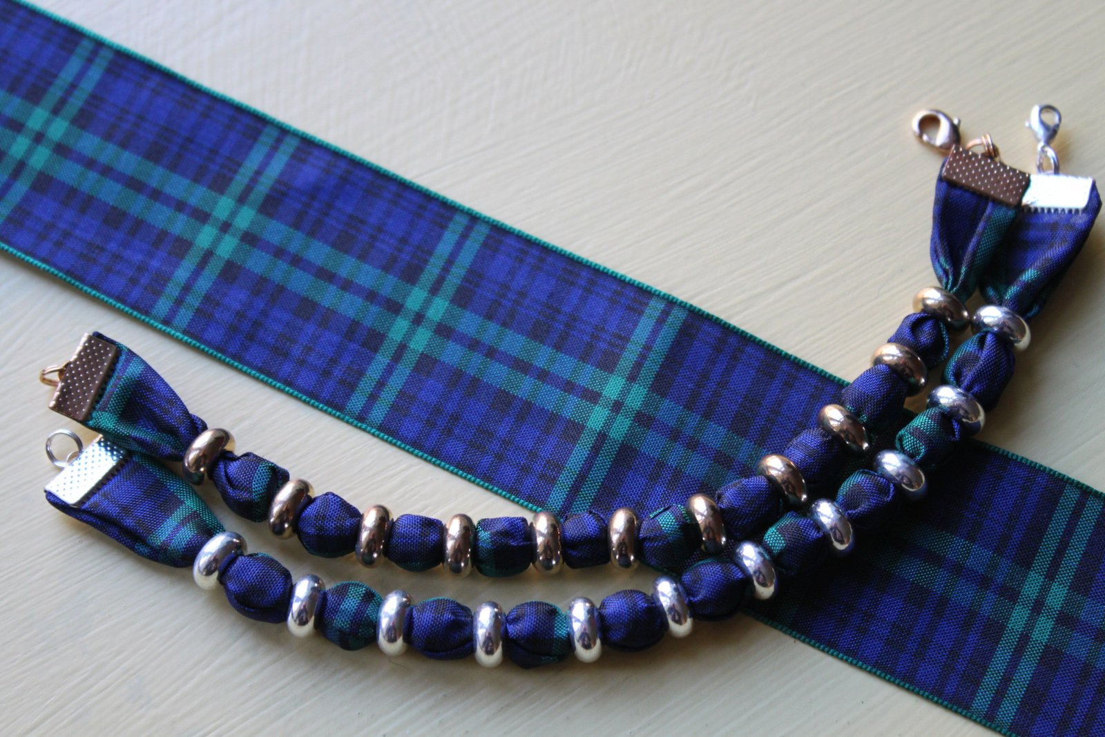 Black Watch Tartan Bracelet Blue, green and black plaid 2