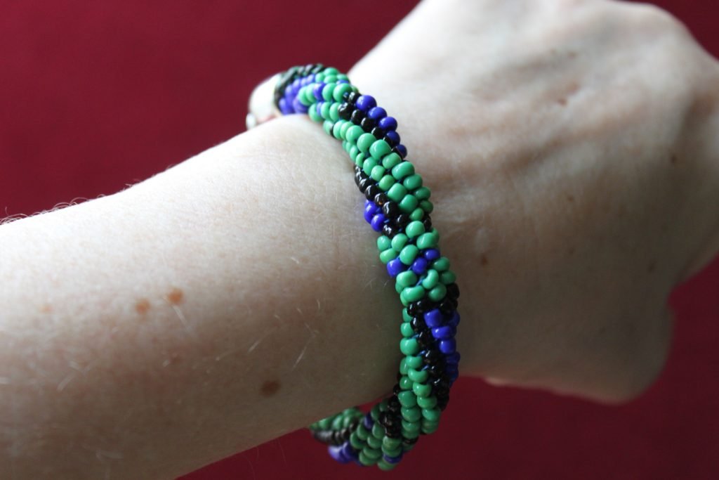 Black Watch Tartan Beaded Bracelet
