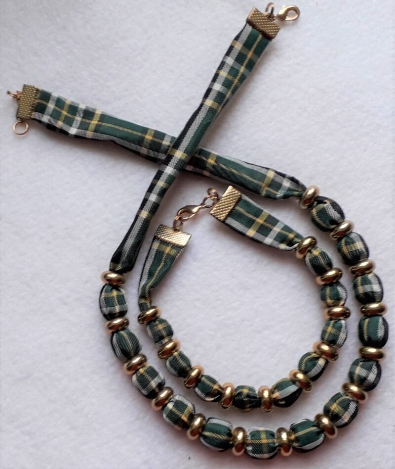 Irish National Tartan Bracelet & Necklace Set
