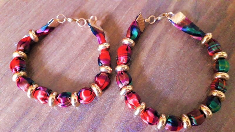 Boyd Modern Tartan Glossy Finish Bracelet & Necklace Set