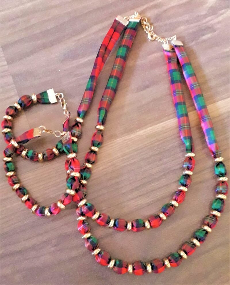 Boyd Modern Tartan Glossy Finish Bracelet & Necklace Set