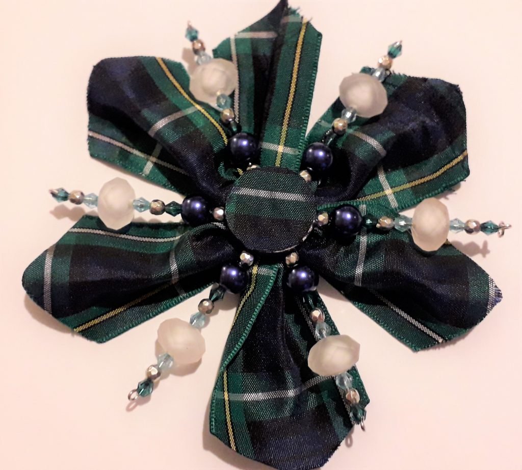 Tartan Snowflake Christmas Tree Ornaments