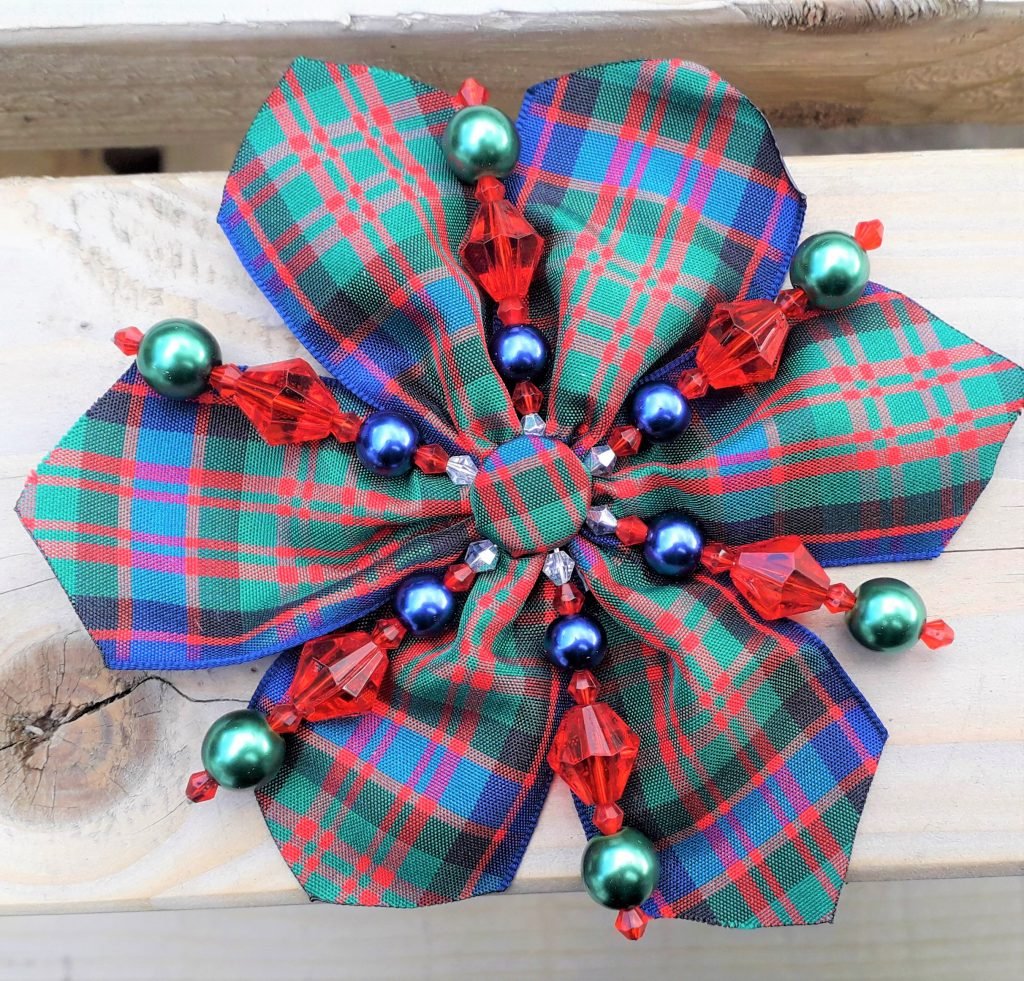 Tartan Snowflake Christmas Tree Ornaments