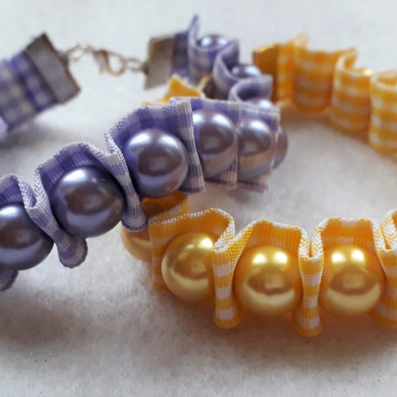Tartan and Bead Bracelet