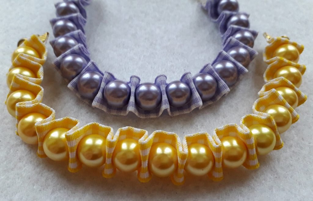 Gingham and Bead Necklace