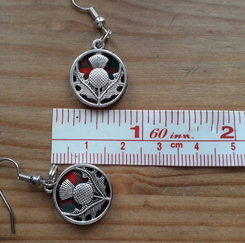 Tartan Necklace and Matching Thistle Earrings Set