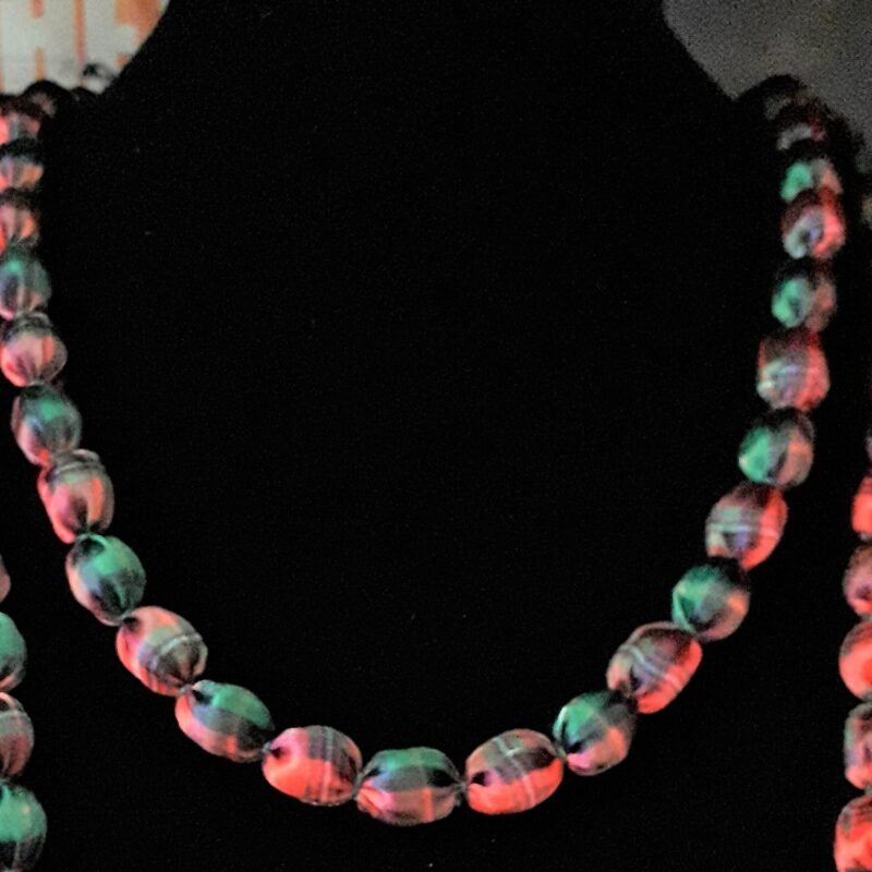 Tartan Necklace and Matching Thistle Earrings Set