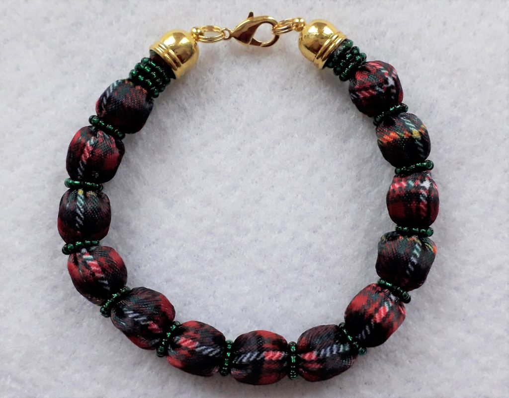 Tartan Bracelet with Tiny Accent Beads