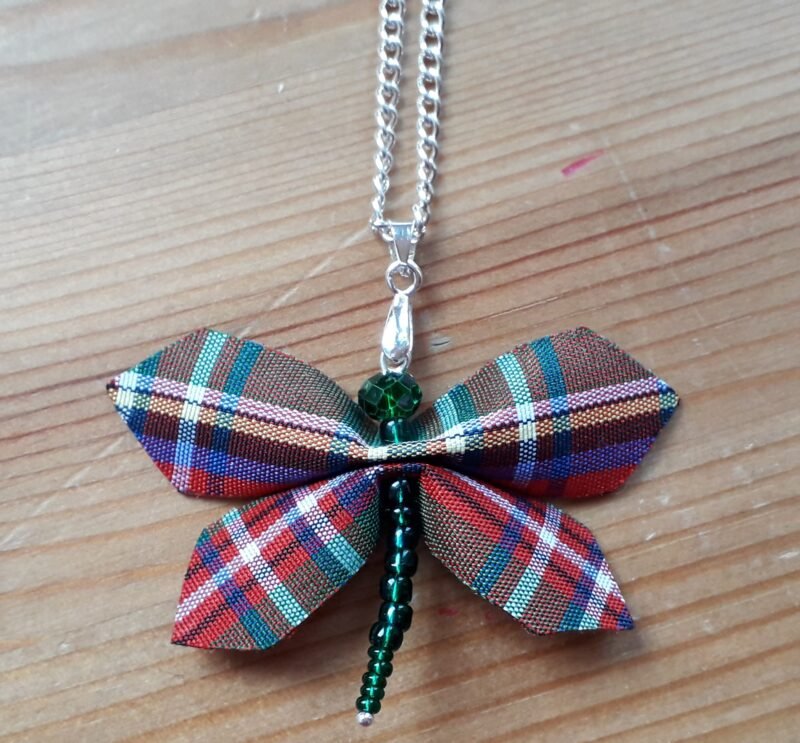 Tartan Dragonfly Necklace