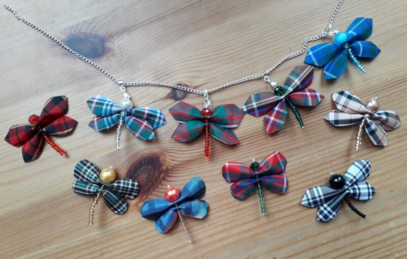 Tartan Dragonfly Necklace