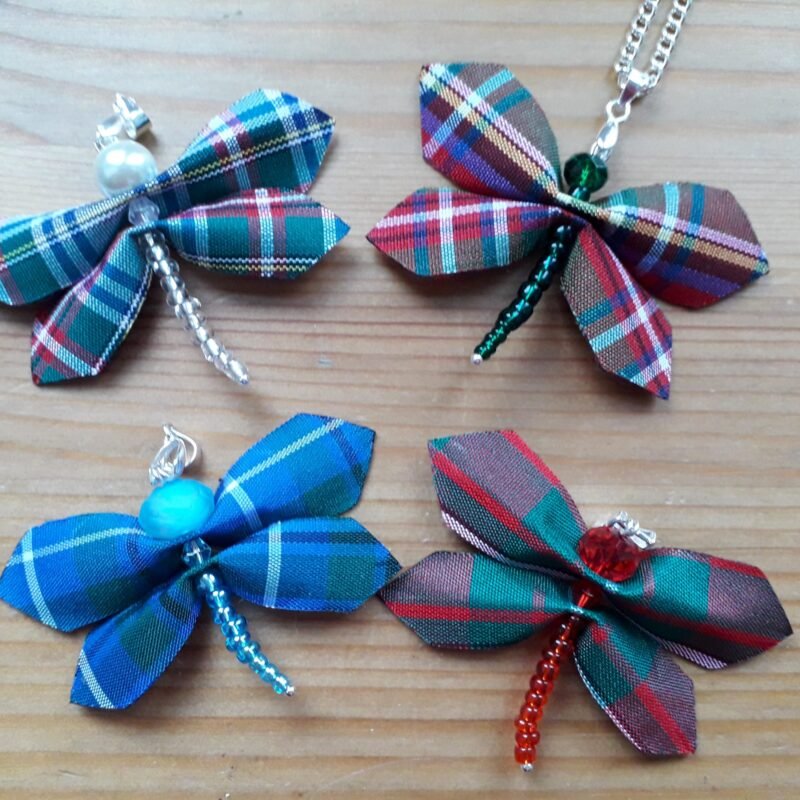Tartan Dragonfly Necklace