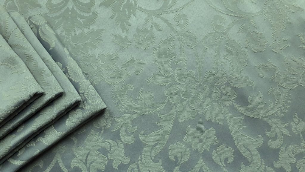 Vintage Sage Green Damask Placemats and Matching Napkins