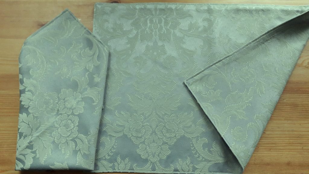 Vintage Sage Green Damask Placemats and Matching Napkins
